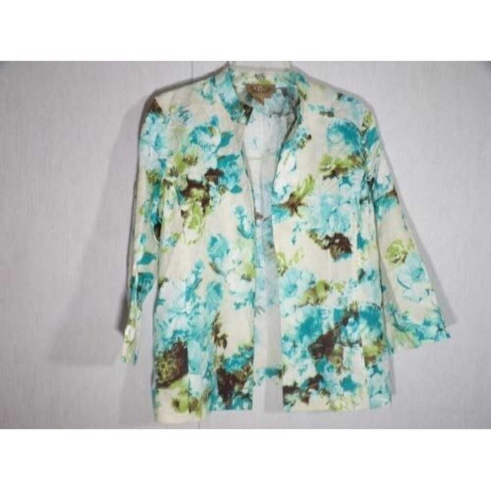 Peck & Peck Weekend Womens Open Shirt Top Size 12 100% Linen